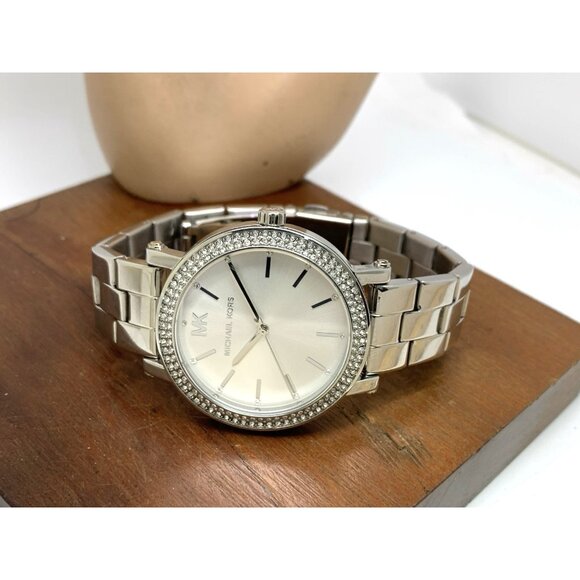 Michael Kors Women's Watch MK7347 Corey Quartz Gemmed Silver Stainless Steel - Picture 7 of 13